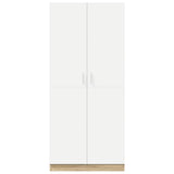 Wardrobe White and Sonoma Oak 80x52x180 cm Engineered Wood