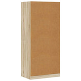 Wardrobe White and Sonoma Oak 80x52x180 cm Engineered Wood - Low Angle