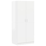 Wardrobe High Gloss White 80x52x180 cm Engineered Wood