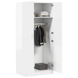 Wardrobe High Gloss White 80x52x180 cm Engineered Wood - Top-Down View