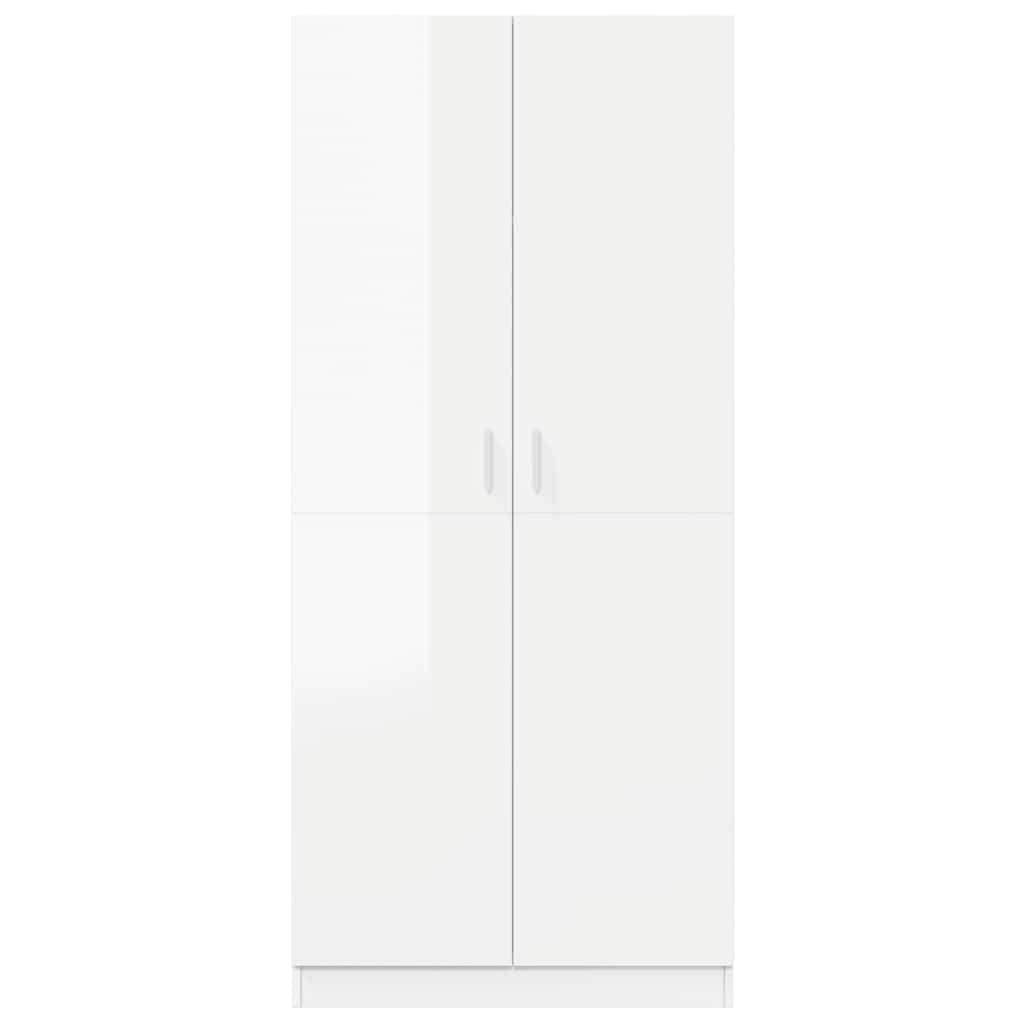 Wardrobe High Gloss White 80x52x180 cm Engineered Wood