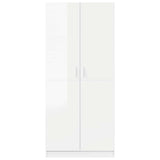 Wardrobe High Gloss White 80x52x180 cm Engineered Wood