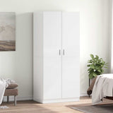 Wardrobe High Gloss White 80x52x180 cm Engineered Wood