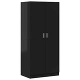 Wardrobe High Gloss Black 80x52x180 cm Engineered Wood