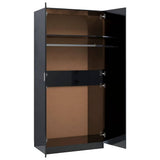 Wardrobe High Gloss Black 80x52x180 cm Engineered Wood