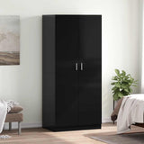 Wardrobe High Gloss Black 80x52x180 cm Engineered Wood