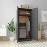 Wardrobe High Gloss Grey 80x52x180 cm Engineered Wood - Side View
