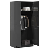 Wardrobe High Gloss Grey 80x52x180 cm Engineered Wood - Top-Down View