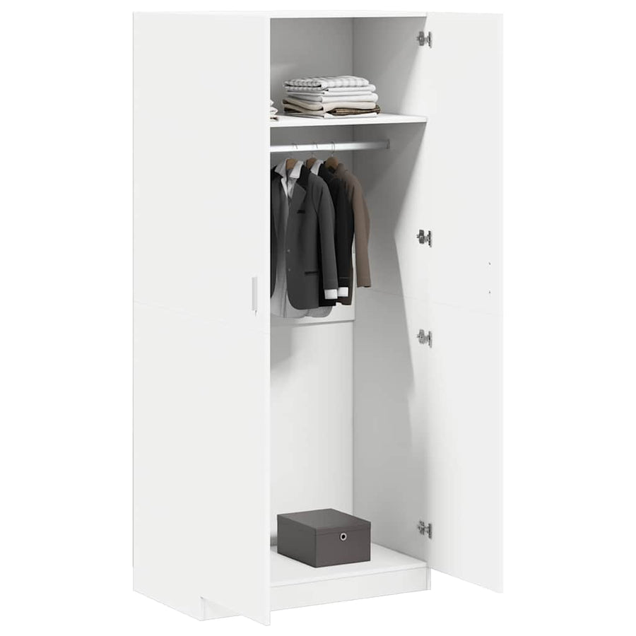 Wardrobe White 90x52x200 cm Engineered Wood