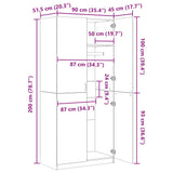 Wardrobe White 90x52x200 cm Engineered Wood - Low Angle