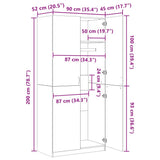 Wardrobe White 90x52x200 cm Engineered Wood