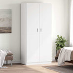 Wardrobe White 90x52x200 cm Engineered Wood