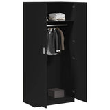 Wardrobe Black 90x52x200 cm Engineered Wood