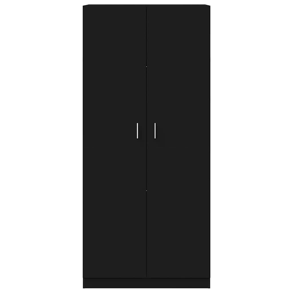Wardrobe Black 90x52x200 cm Engineered Wood