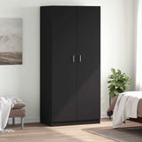 Wardrobe Black 90x52x200 cm Engineered Wood