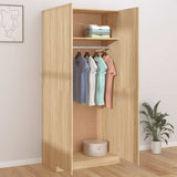 Wardrobe Sonoma Oak 90x52x200 cm Engineered Wood - Side View