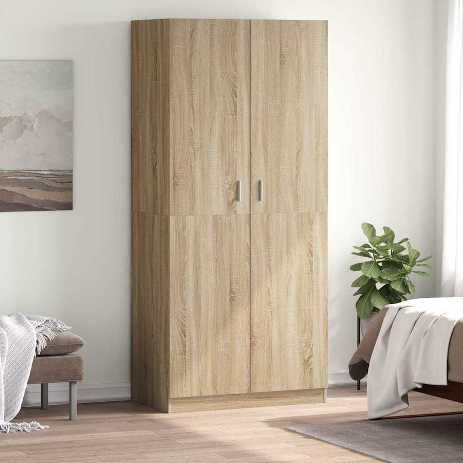 Wardrobe Sonoma Oak 90x52x200 cm Engineered Wood