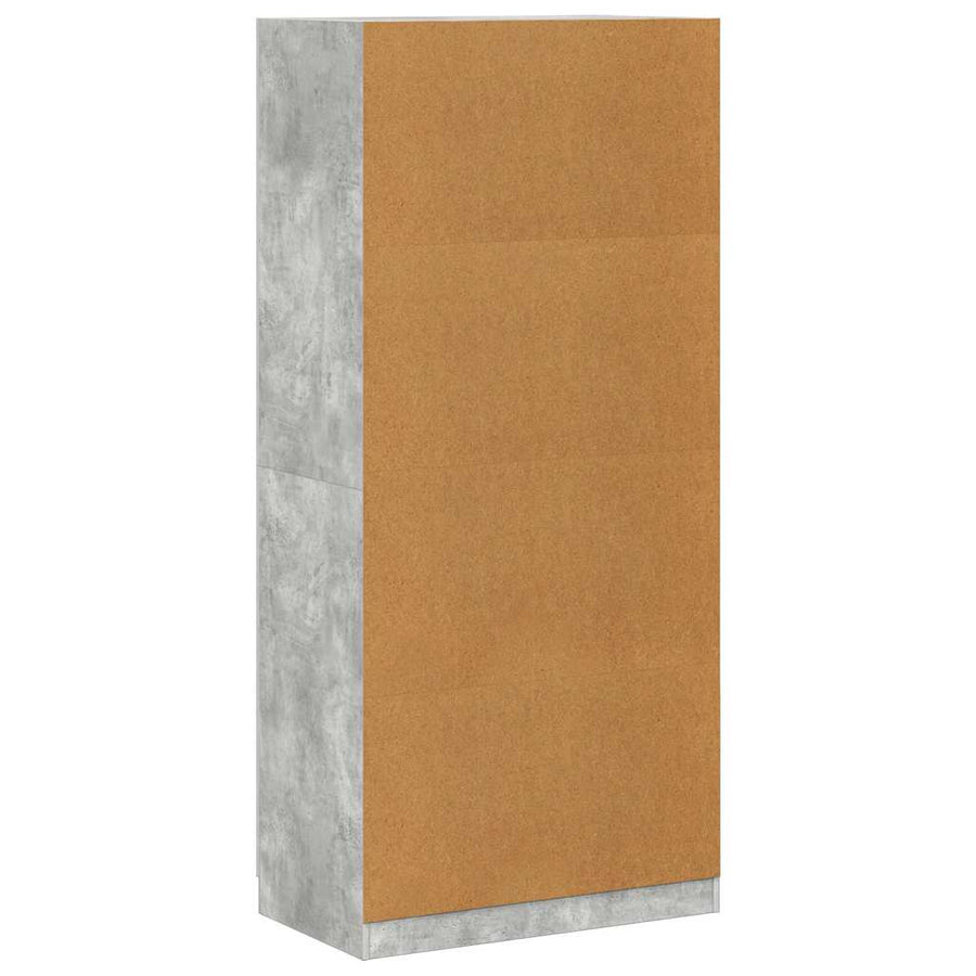 Wardrobe Concrete Grey 90x52x200 cm Engineered Wood
