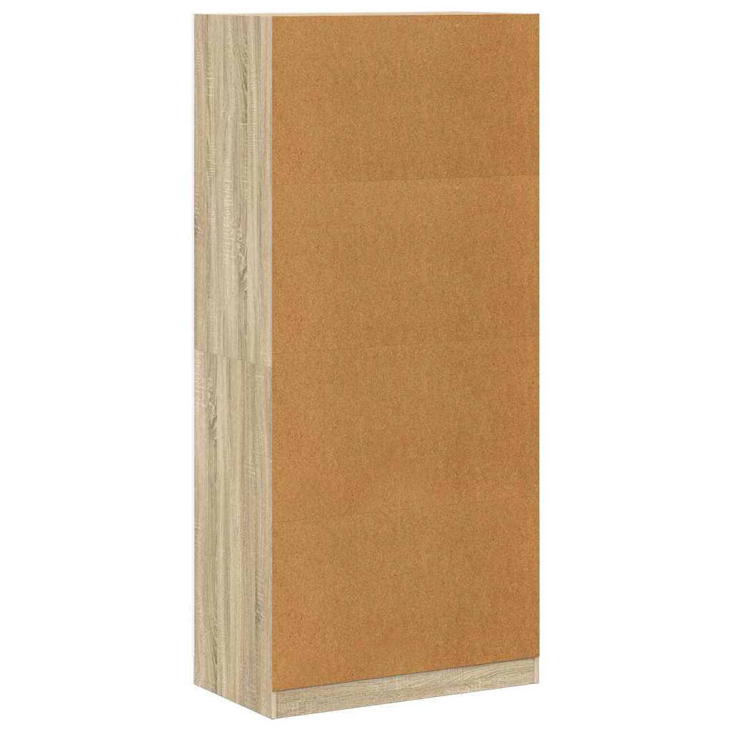 Wardrobe White and Sonoma Oak 90x52x200 cm Engineered Wood