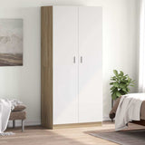 Wardrobe White and Sonoma Oak 90x52x200 cm Engineered Wood