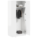 Wardrobe High Gloss White 90x52x200 cm Engineered Wood - Top-Down View