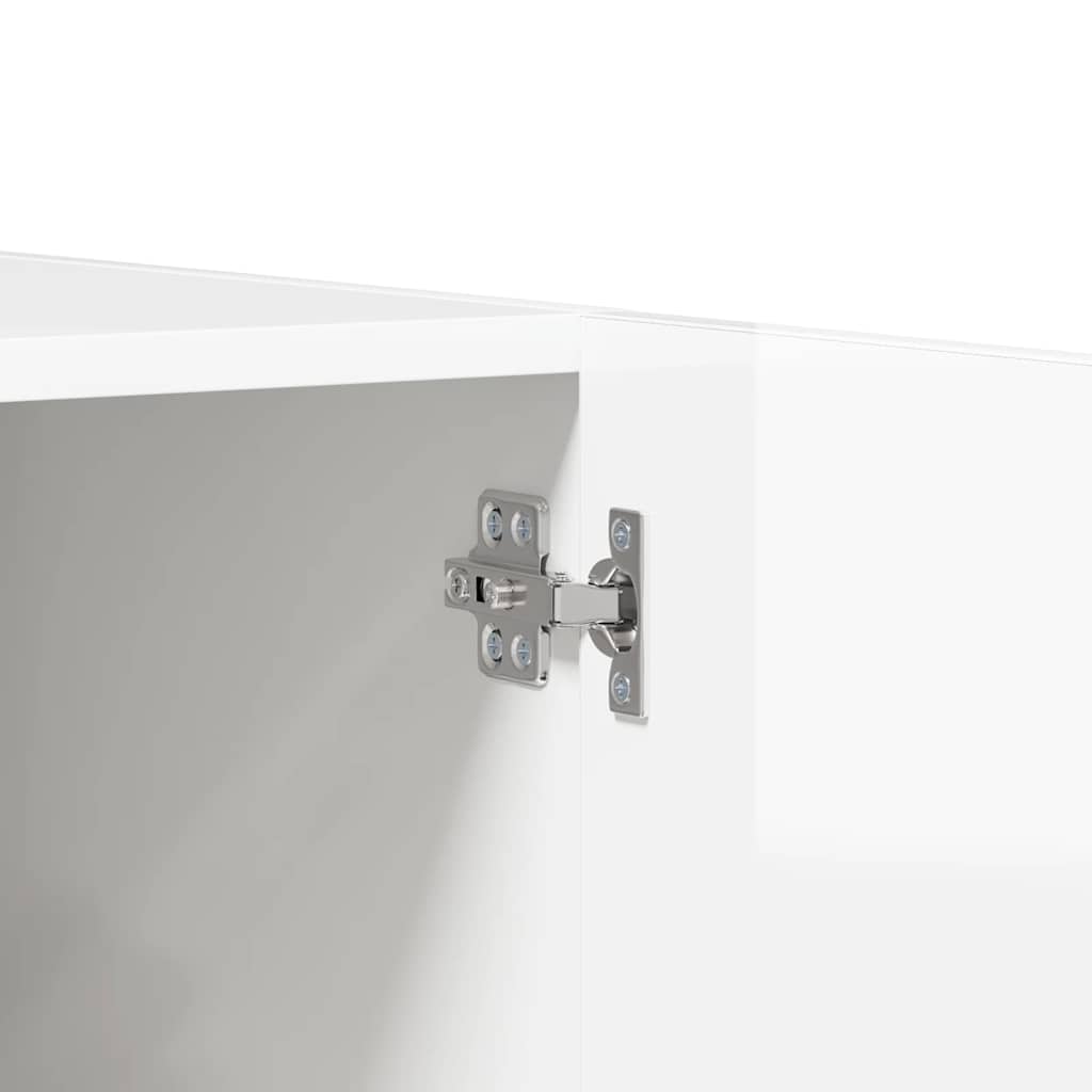 Wardrobe High Gloss White 90x52x200 cm Engineered Wood