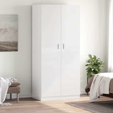 Wardrobe High Gloss White 90x52x200 cm Engineered Wood