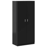 Wardrobe High Gloss Black 90x52x200 cm Engineered Wood