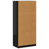 Wardrobe High Gloss Black 90x52x200 cm Engineered Wood