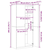 Wardrobe High Gloss Black 90x52x200 cm Engineered Wood