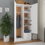 Wardrobe White 80x52x180 cm Engineered Wood - Side View