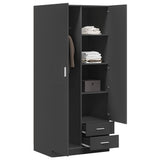 Wardrobe Grey 80x52x180 cm Engineered Wood - Side View