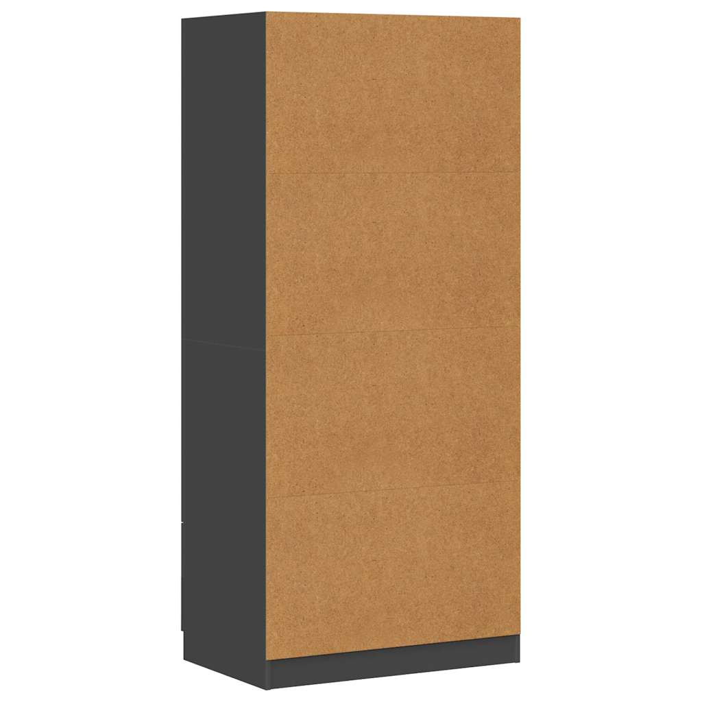 Wardrobe Grey 80x52x180 cm Engineered Wood