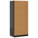 Wardrobe High Gloss Grey 80x52x180 cm Engineered Wood