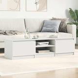 TV Cabinet White 140x40x35.5 cm Engineered Wood - Side View