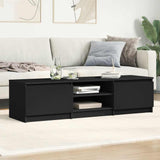 TV Cabinet Black 140x40x35.5 cm Engineered Wood - Side View