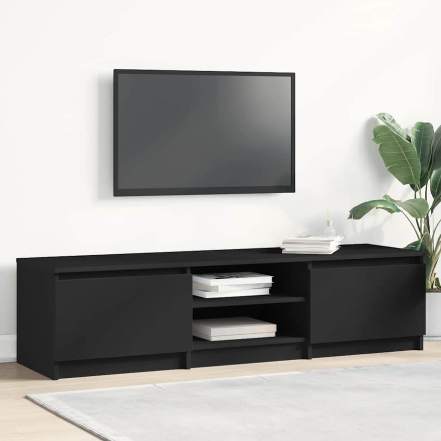 TV Cabinet Black 140x40x35.5 cm Engineered Wood