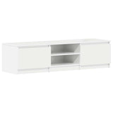 TV Cabinet High Gloss White 140x40x35.5 cm Engineered Wood - Front View