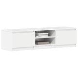 TV Cabinet High Gloss White 140x40x35.5 cm Engineered Wood - Top-Down View