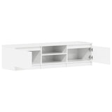 TV Cabinet High Gloss White 140x40x35.5 cm Engineered Wood - 45-Degree Angle
