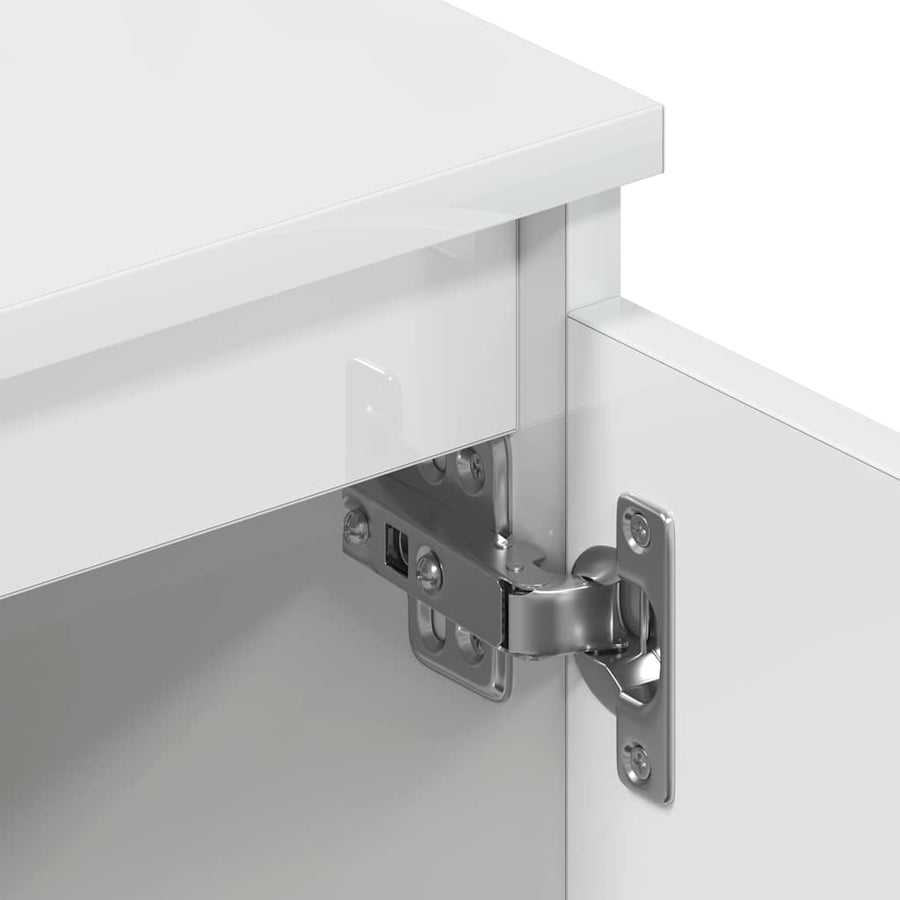 TV Cabinet High Gloss White 140x40x35.5 cm Engineered Wood