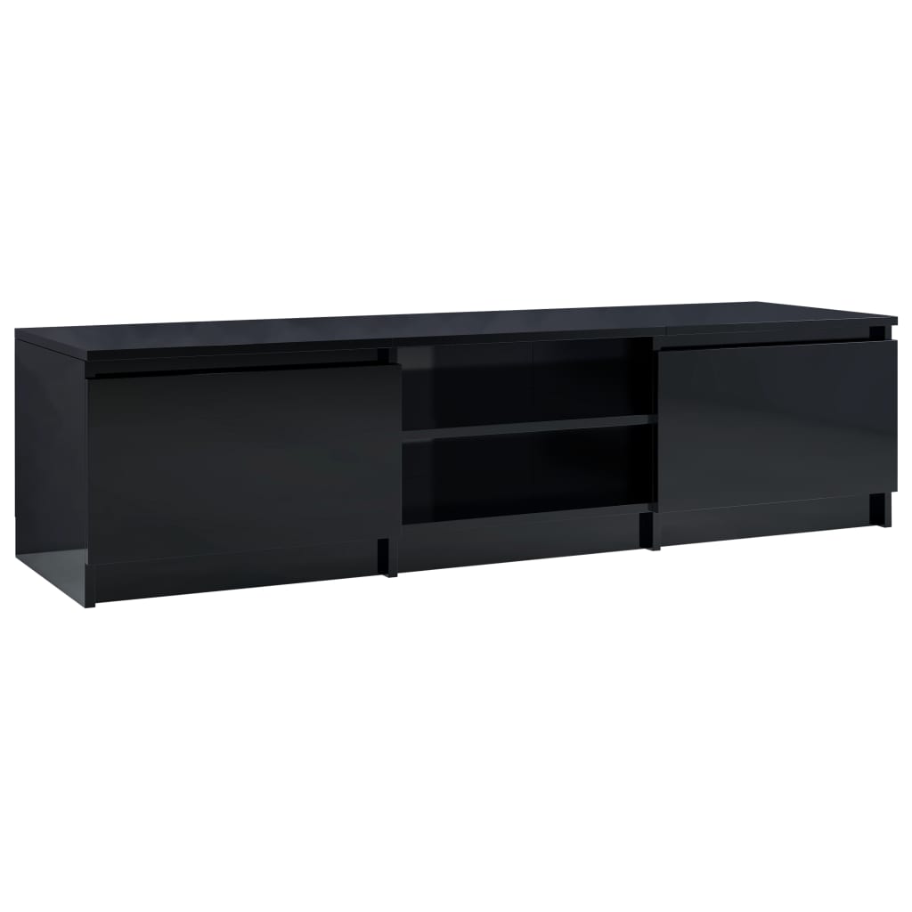 TV Cabinet High Gloss Black 140x40x35.5 cm Engineered Wood
