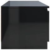 TV Cabinet High Gloss Black 140x40x35.5 cm Engineered Wood - 45-Degree Angle