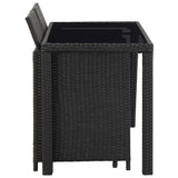 5 Piece Outdoor Dining Set with Cushions Poly Rattan Black - Side View