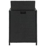 11 Piece Outdoor Dining Set with Cushions Poly Rattan Black - Extra Image