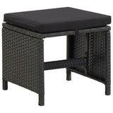13 Piece Outdoor Dining Set with Cushions Poly Rattan Black - Extra Image