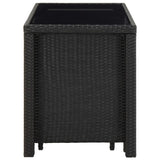 13 Piece Outdoor Dining Set with Cushions Poly Rattan Black - 45-Degree Angle