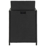 13 Piece Outdoor Dining Set with Cushions Poly Rattan Black - Extra Image