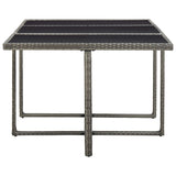 11 Piece Outdoor Dining Set with Cushions Poly Rattan Grey - Close-Up Angle