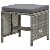 11 Piece Outdoor Dining Set with Cushions Poly Rattan Grey - Extra Image